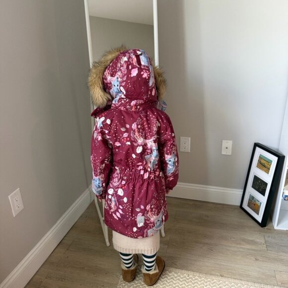 🌈 Reima 🌈 Girls' waterproof hooded jacket Muhvu Jam Red - Picture 5 of 16